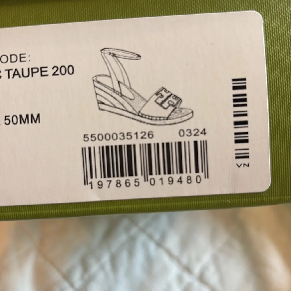 Tory Burch Ines Wedge Espadrille Suede in Taupe